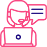 Support agent at laptop: ongoing support step