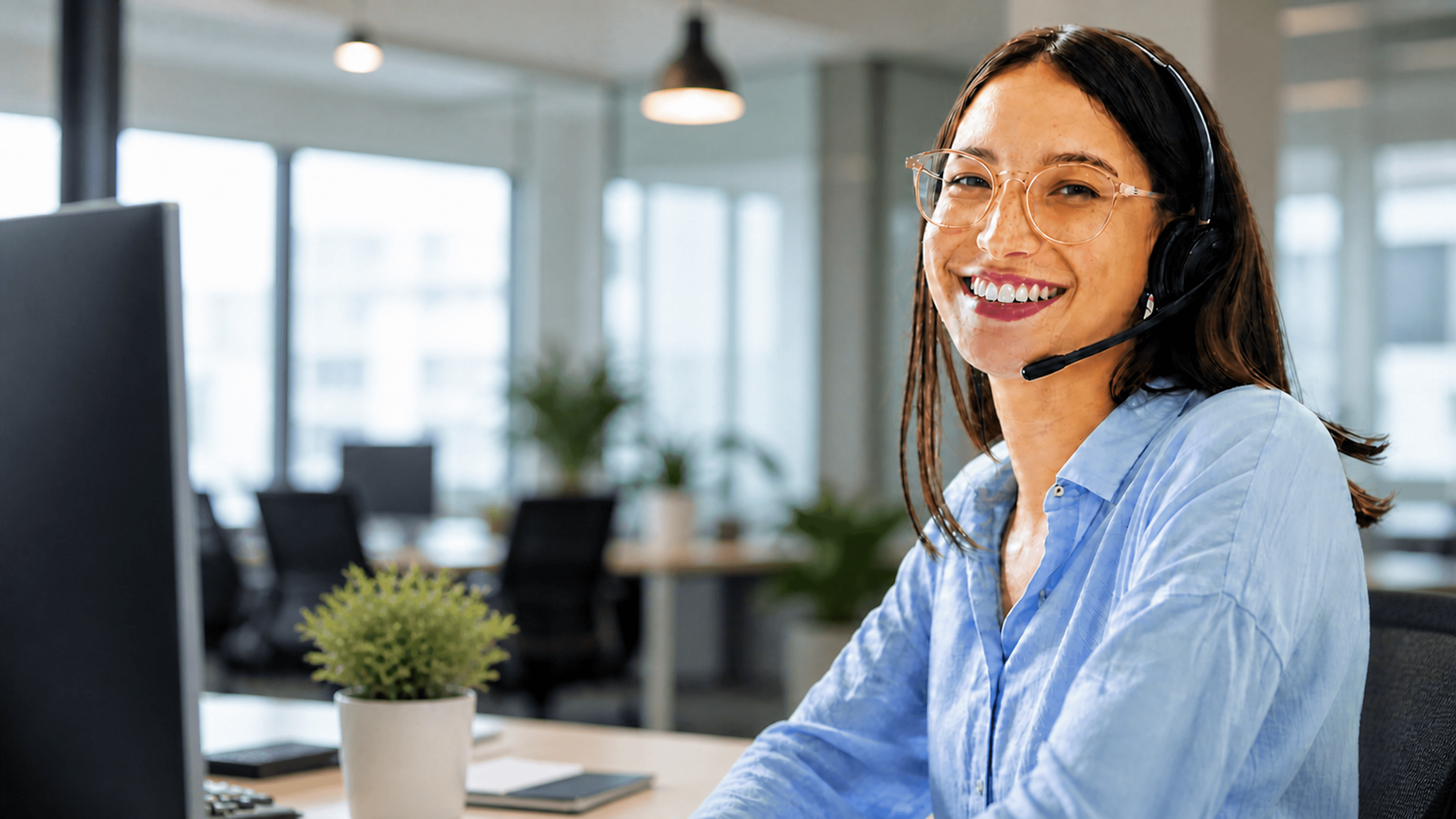 itc expert with headset, ready to help simplify your telecoms