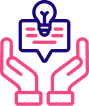 Hands holding a lightbulb: independent advice step