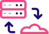Server with arrows: full migration managed end to end step