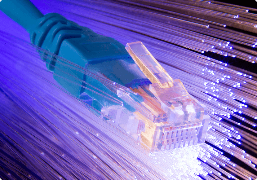 Fibre optic cables delivering high-speed internet
